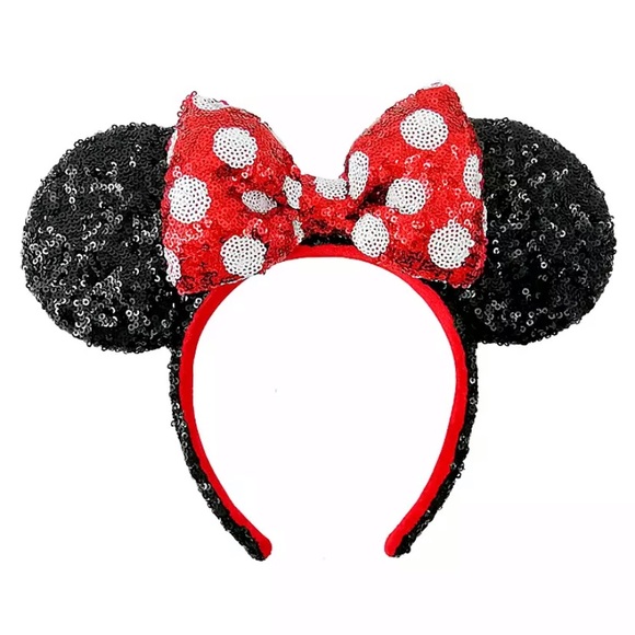 Disney Sequined Polka Dot Minnie Mouse Ears - Picture 7 of 8
